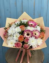 Букет цветов из:  Розы, Герберы и Хризантемы #REPLACE_PRED# Третьяках