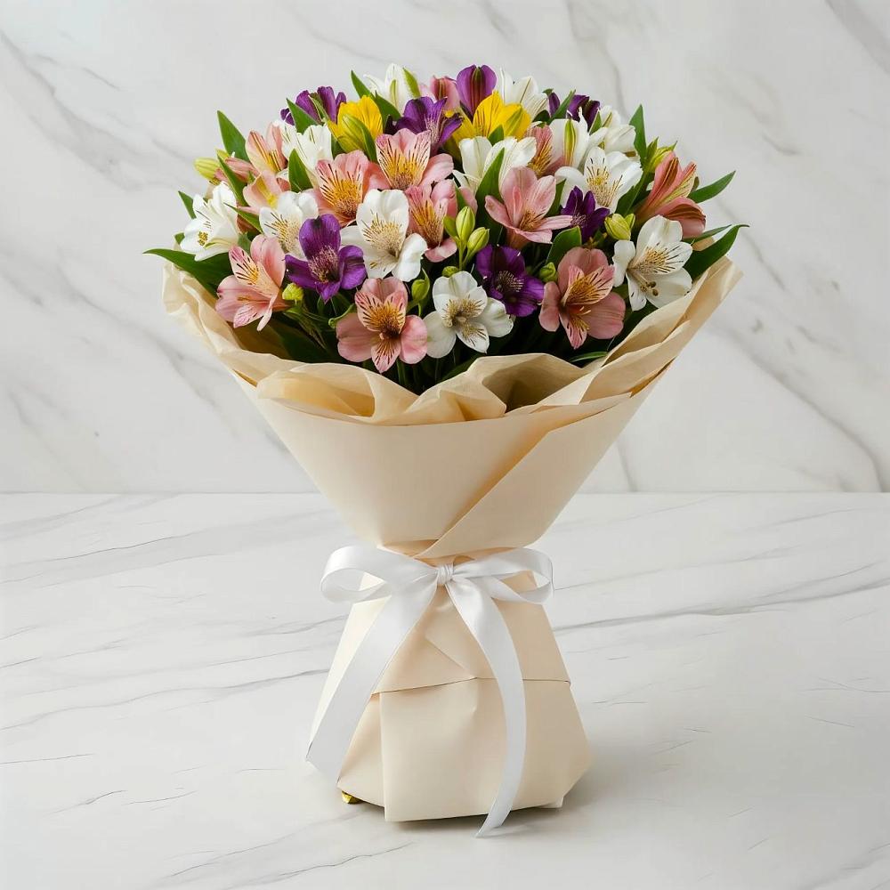 Букет цветов из: Альстромерии в Третьяках