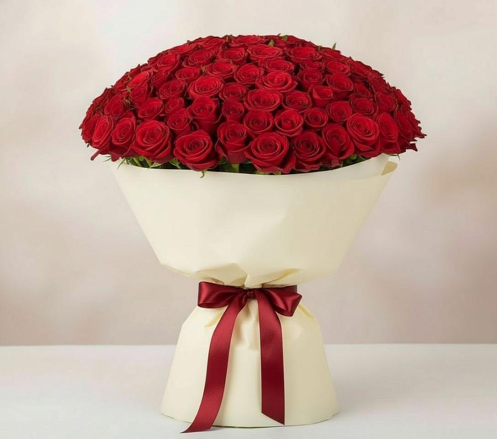 Букет 101 Красная роза Милано в Третьяках