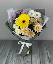 Букет цветов из:  Розы, Герберы и Хризантемы в Третьяках
