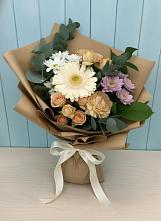 Букет цветов из:  Герберы и Хризантемы в Третьяках