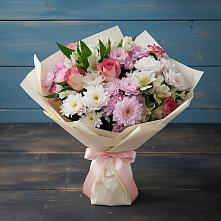 Букет цветов из:  Хризантемы, Альстромерии и Розы #REPLACE_PRED# Третьяках