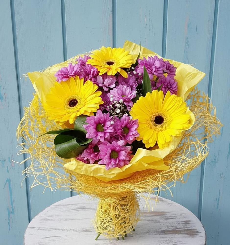 Букет цветов из: Хризантемы и Герберы в Третьяках