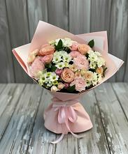 Букет цветов из:  Гвоздики, Розы и Хризантемы в Третьяках