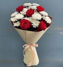 Букет цветов из:  Розы и Хризантемы #REPLACE_PRED# Третьяках