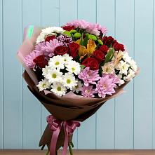 Букет цветов из:  Розы, Хризантемы и Альстромерии #REPLACE_PRED# Третьяках