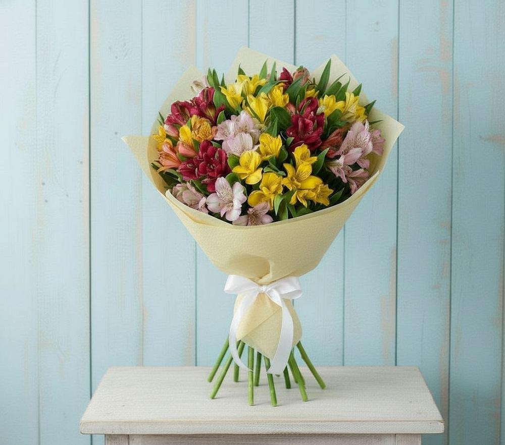Букет цветов из: Альстромерии в Третьяках