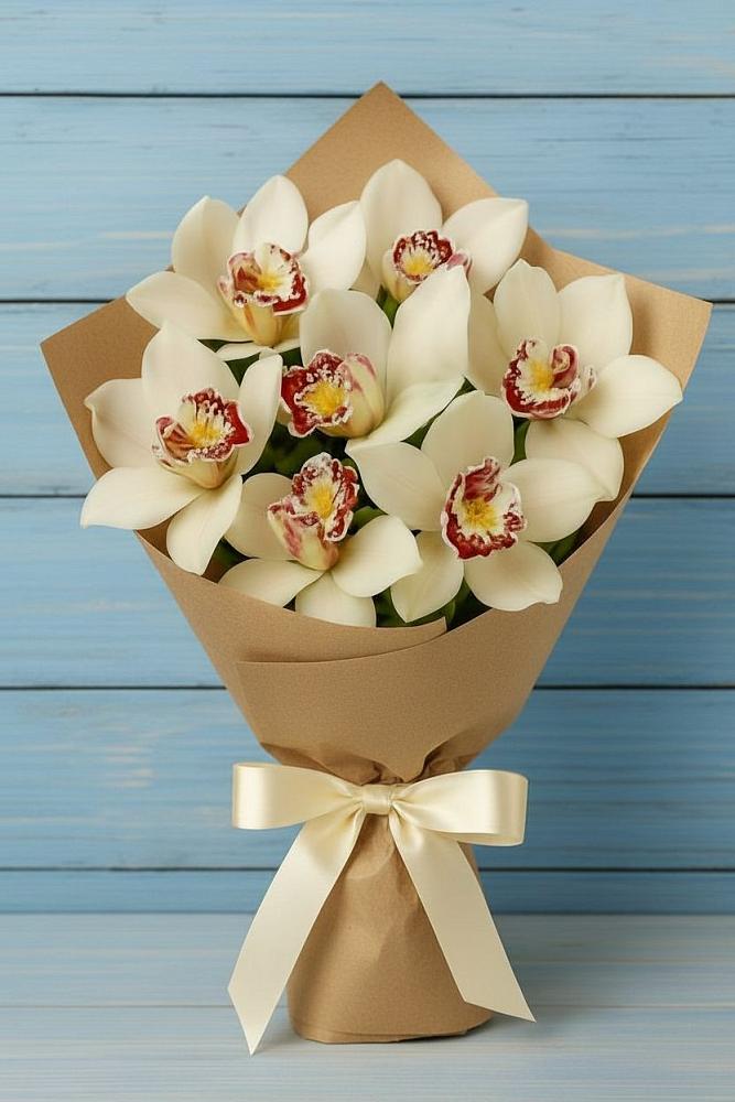 Букет цветов из: Орхидеи и Розы в Третьяках